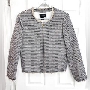 Club Monaco Navy and Cream Tweed Jacket